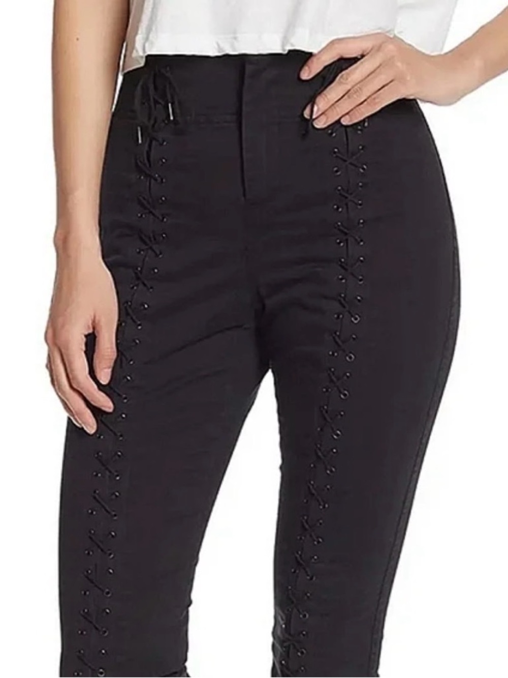 A.L.C. Black Pants with Pink Waistband Detail